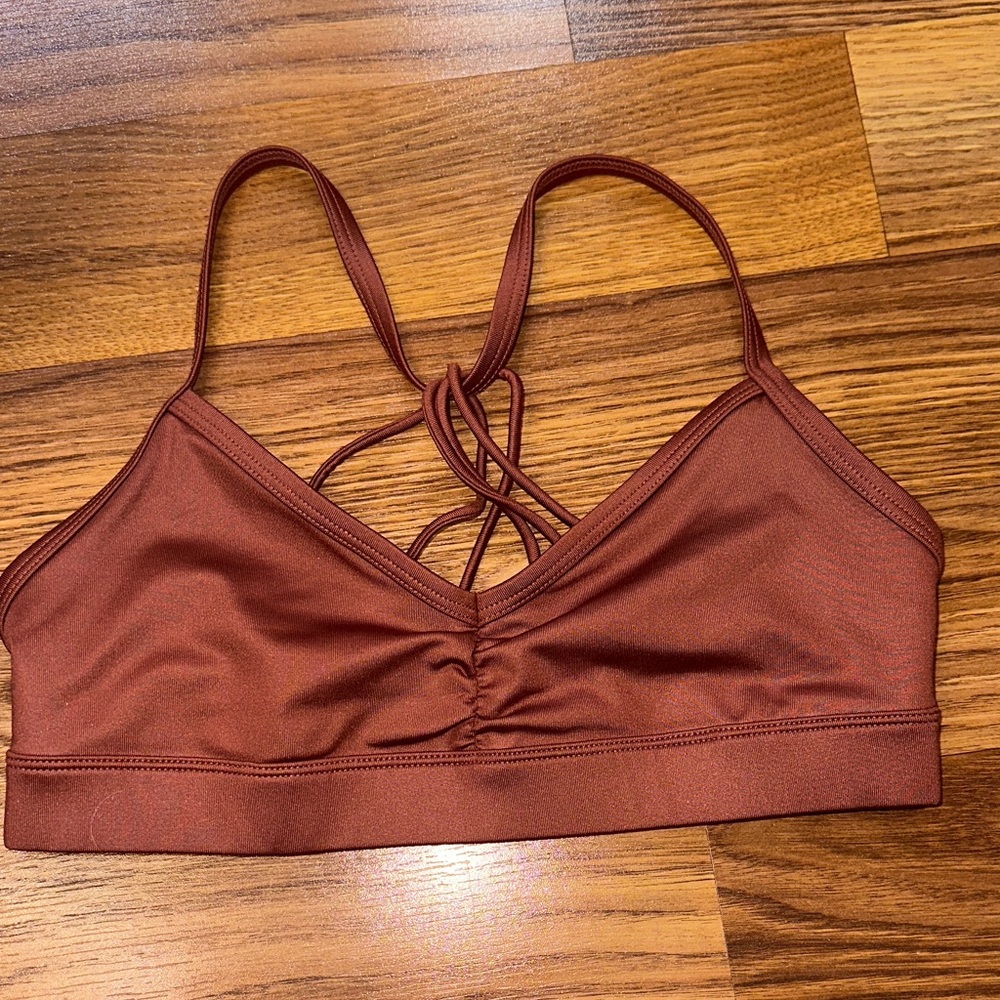 ALO Yoga Mauve Strappy Sports Bra